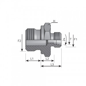 Male stud coupling form B DIN 3852. (AME..LSMG)