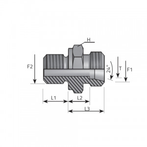 Male stud coupling form B DIN 3852. (AME..LSMM)