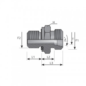 Male stud coupling with rubber seal form E DIN 3852. (AME..LSMM..EL)