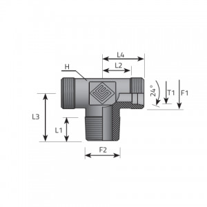 Stud barrel tee. (TME..LSMN..P)