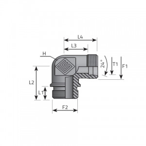 Stud elbow form B DIN 3852. (LME..LSMG..)