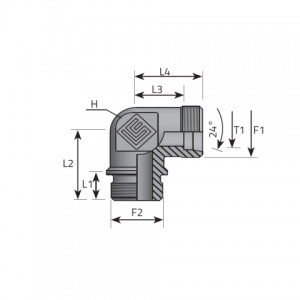 Stud elbow form B DIN 3852. (LME..LSMM..)