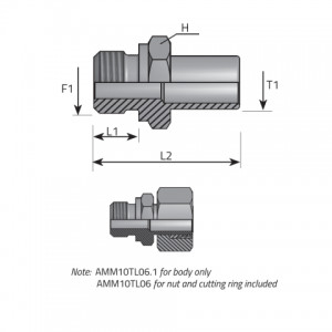 Stud standpipe adapter form B DIN 3852. (AMM..TLS..)