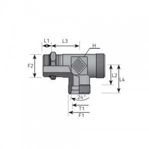 T Rotary fitting with bulkhead nut. (TME..LSMOU..B)