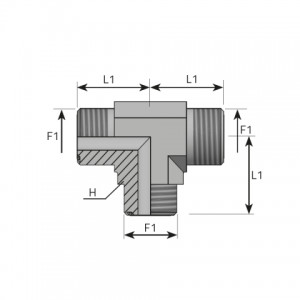 Tee adapter male ORFS. (TMO)