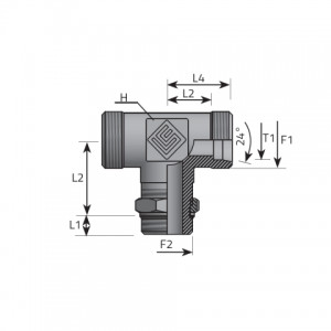 Tee Rotary fitting with bulkhead nut. (TME..LSMOG..P)