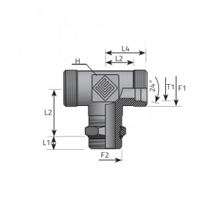 Tee Rotary fitting with bulkhead nut. (TME..LSMOM..P)