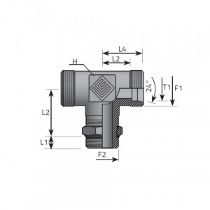 Tee Rotary fitting with bulkhead nut. (TME..LSMOU..P)
