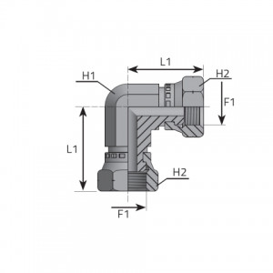 Vitillo Bsp Adapteri 90° Adapteri ar kustīgu metrisku iekšējo vītni. (LFGM)