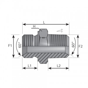 Vitillo Bsp Adapteri Taisni adapteri ar BSP (collīgo) cilindrisku un NPT ārējo vītni. (ANGNPT)