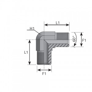 Vitillo Bsp Adaptery Адаптер 90° GSK — AG-дюймовый / AG-дюймовый. (LMG)