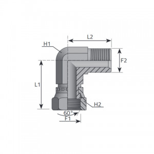 Vitillo Bsp Adaptery Адаптер 90° GSK — AG-конический / IG-дюймовый. (LMGK..FGG)