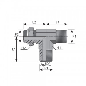 Vitillo Bsp Adaptery Адаптер -тройник 2 x AG-дюймовый / 1 x AG-дюймовый с кольцом и зажимом (боковое соединение). (TMG..MOG..B)