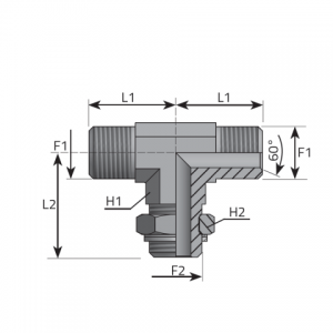 Vitillo Bsp Adaptery Адаптер — тройник 2 x AG-дюймовый / 1 x AG-дюймовый с кольцом и зажимом (центральное соединение). (TMG..MOG..P)