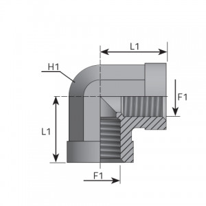 Vitillo Bsp Fittings 90° Adapter fixed female BSPP – fixed female BSPP. (LFFG)