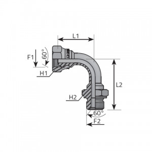 Vitillo Bsp Fittings 90° Adapter male BSPP- swivel female BSPP. (AMF90G)