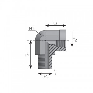 Vitillo Bsp Fittings 90° Adapter male BSPT – fixed female BSPP. (LMGK..FFG)