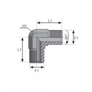 Vitillo Bsp Fittings 90° Adapter metric male – metric male. (LMM)