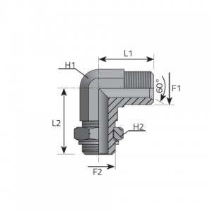 Vitillo Bsp Fittings 90° adjustable Adapter metric male – metric male. (LMM..MOMR)