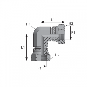 Vitillo Bsp Fittings 90° metric swivel female Adapter. (LFGM)