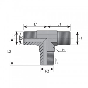 Vitillo Bsp Fittings Branch Tee Male BSPP – male BSPT. (TMG..MGK..P)