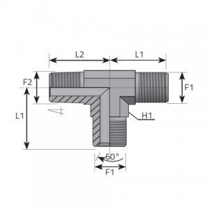 Vitillo Bsp Fittings Run Tee Male BSPP – male BSPT. (TMG..MGK..B)