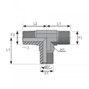 Vitillo Bsp Fittings Run Tee Male BSPP – male NPT. (TMG..MN..B)