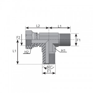 Vitillo Bsp Fittings Run Tee Male BSPP – swivel female BSPP. (TMG..FGG..B)