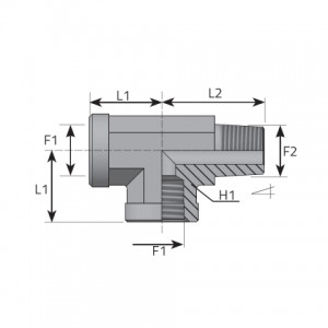 Vitillo Bsp Fittings Tee Adapter fixed female NPT – fixed female NPT – male NPT. (TFFN…MN..B)