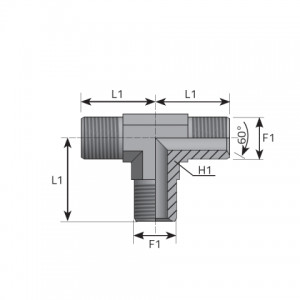 Vitillo Bsp Fittings Tee male Adapter BSPP. (TMG)