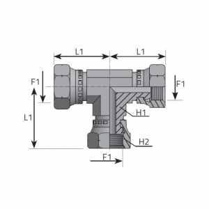 Vitillo Bsp Fittings Tee metric female. (TFGM)