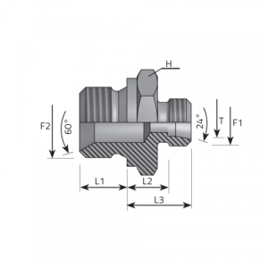Vitillo Din Adapteri Taisni adapteri ar ārējo DIN un BSP (collīgo) ārējo SV 60° vītni. (AME..LMG..SV)