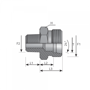 Vitillo Din Fittings Male stud coupling. (AME..LSMMK..)