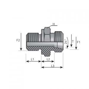 Vitillo Din Fittings Male stud coupling form B DIN 3852. (AME..LSMM)