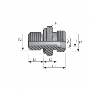 Vitillo Din Fittings Male stud coupling with rubber seal form E DIN 3852. (AME..LSMM..EL)