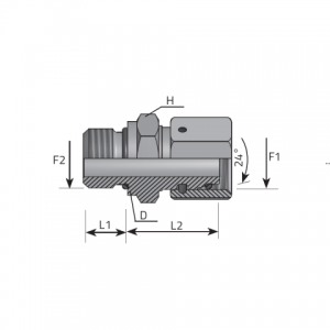 Vitillo Din Fittings Straight stud standpipe adapter with O-ring. (AFE..LSMU)