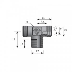 Vitillo Din Fittings Stud barrel tee. (TME..LSMGK..P)