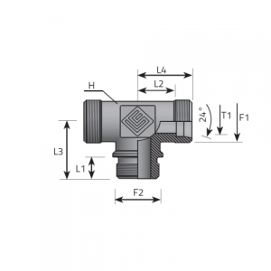 Vitillo Din Fittings Stud branch tee. (TME..LSMM..P)