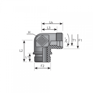 Vitillo Din Fittings Stud elbow form B DIN 3852. (LME..LSMM..)