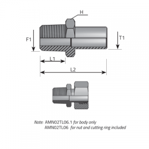 Vitillo Din Fittings Stud standpipe adapter. (AMN..TLS..)