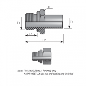 Vitillo Din Fittings Stud standpipe adapter packing ring form E DIN 3852. (AMM..ELTLS..)