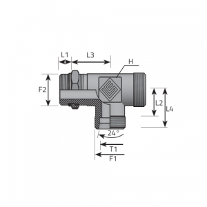 Vitillo Din Fittings T rotary fitting with bulkhead nut. (TME..LSMOG..B)