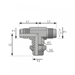 Vitillo Jic Adapteri T veida adapteri ar JIC ārējo vītni un metrisku regulējamu ārējo apakšējo vītni. (TMJ.MOMR.P)