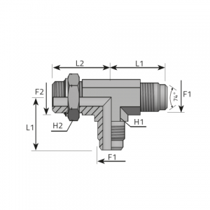 Vitillo Jic Adapteri T veida adapteri ar JIC ārējo vītni un metrisku regulējamu ārējo sānu vītni. (TMJ.MOM.B)