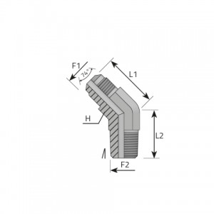 Vitillo Jic Adaptery Адаптер 45° GSK — AG-JIC / AG-NPT. (QMJ..MN)