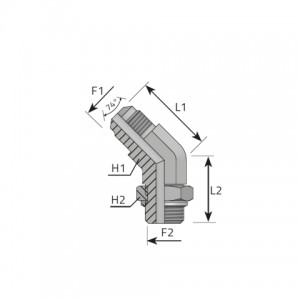 Vitillo Jic Adaptery Адаптер 45° GSK — AG-JIC / AGR-F с кольцом и зажимом. (QMJ..MOG)