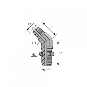 Vitillo Jic Adaptery Адаптер 45° GSK -Bulkhead AG-JIC / AG-JIC. (QPPMJ)