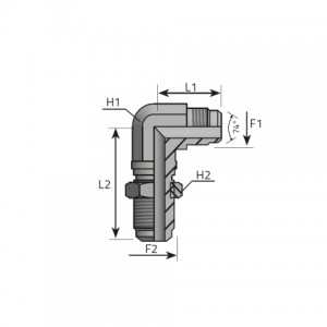 Vitillo Jic Adaptery Адаптер 90° GSK -Bulkhead AG-JIC / AG-JIC. (LPPMJ)