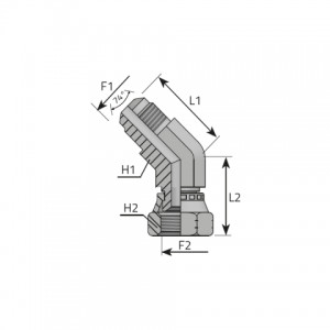 Vitillo Jic Fittings 45° Adapter male JIC – swivel female JIC. (QMJ..FGJ)