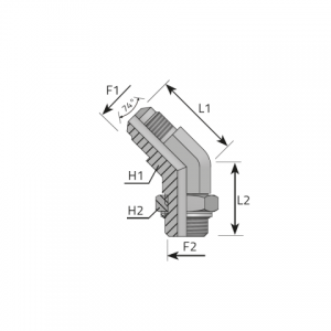 Vitillo Jic Fittings 45° adjustable adapter male JIC – metric male/O-ring and retaining seal. (QMJ..MOM.R)